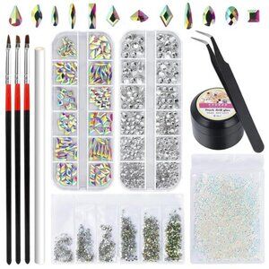 Artdone nail art Rhinestones 5000pcs+2000pcs+1728pcs+120pcs Multi Shapes